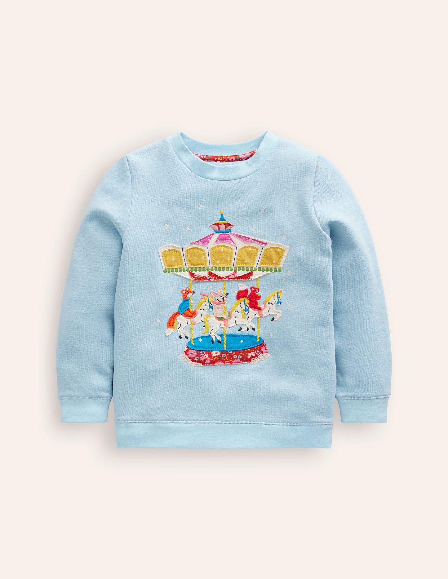 Appliqué Sweatshirt -Vintage Blue Carousel