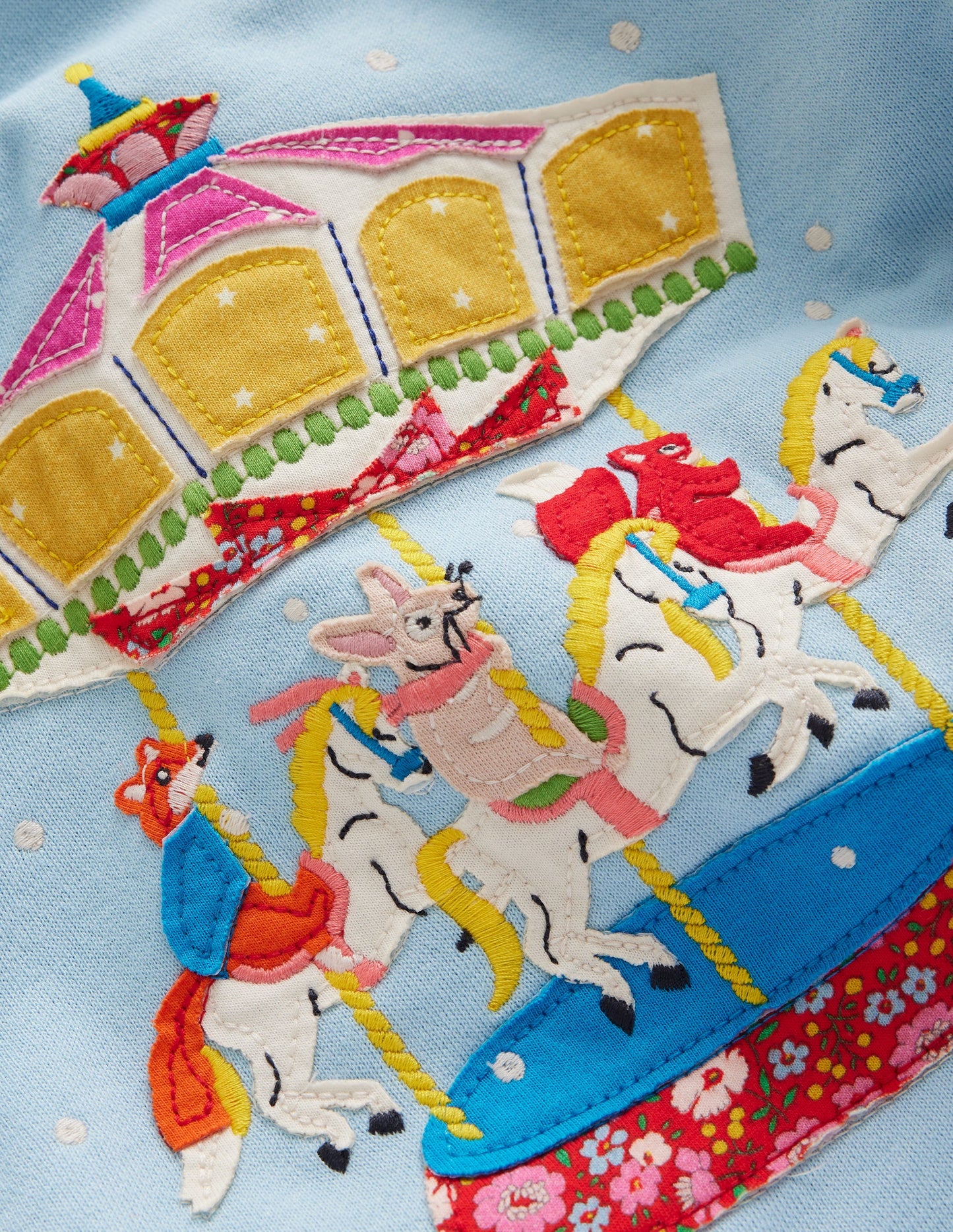 Appliqué Sweatshirt -Vintage Blue Carousel