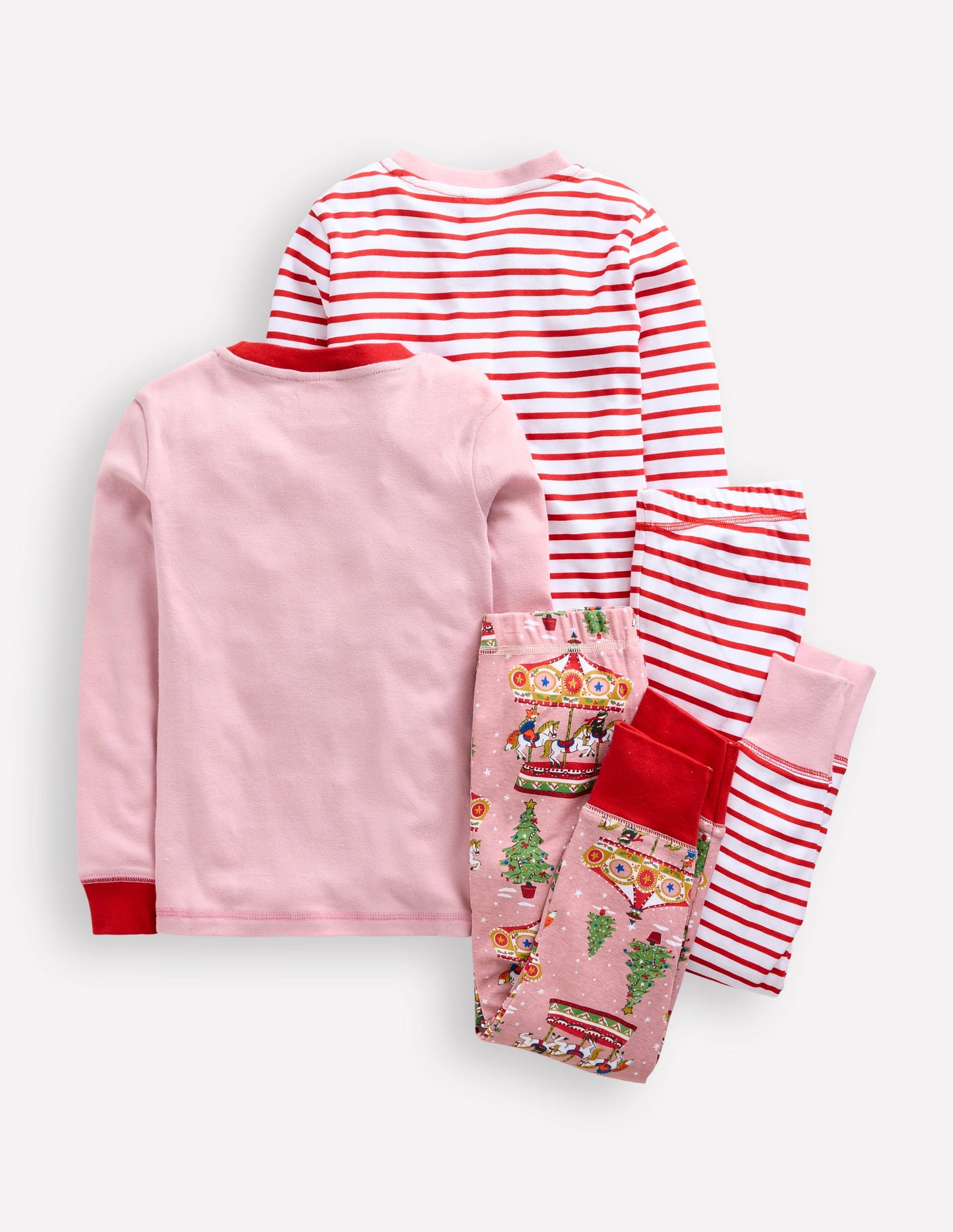 Twin Pack Snug Pyjamas -Vintage Pink Carousel