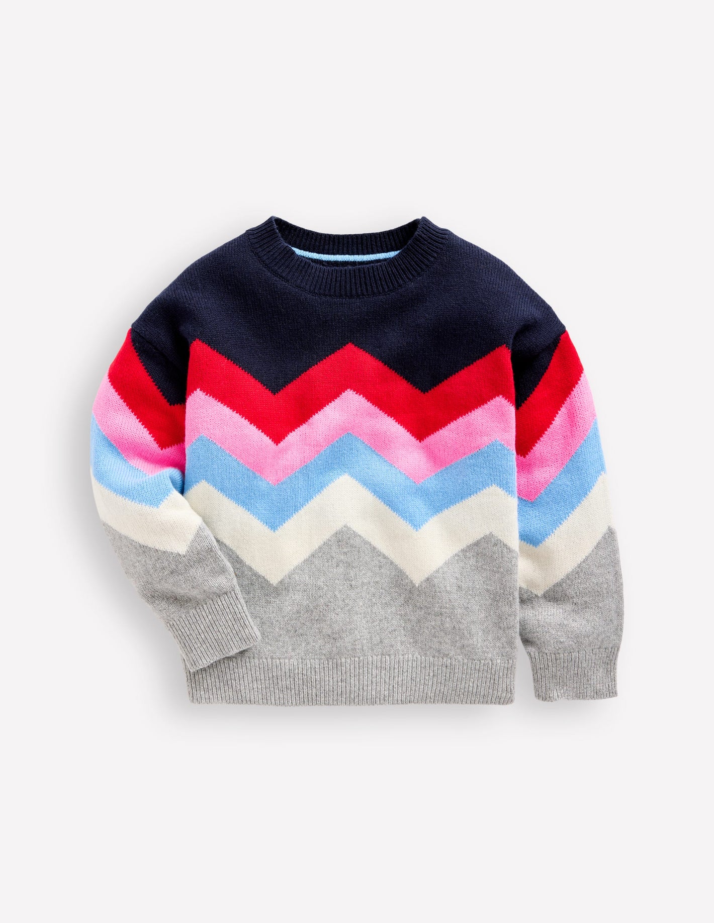 Zig Zag Jumper-Grey Marl Multi