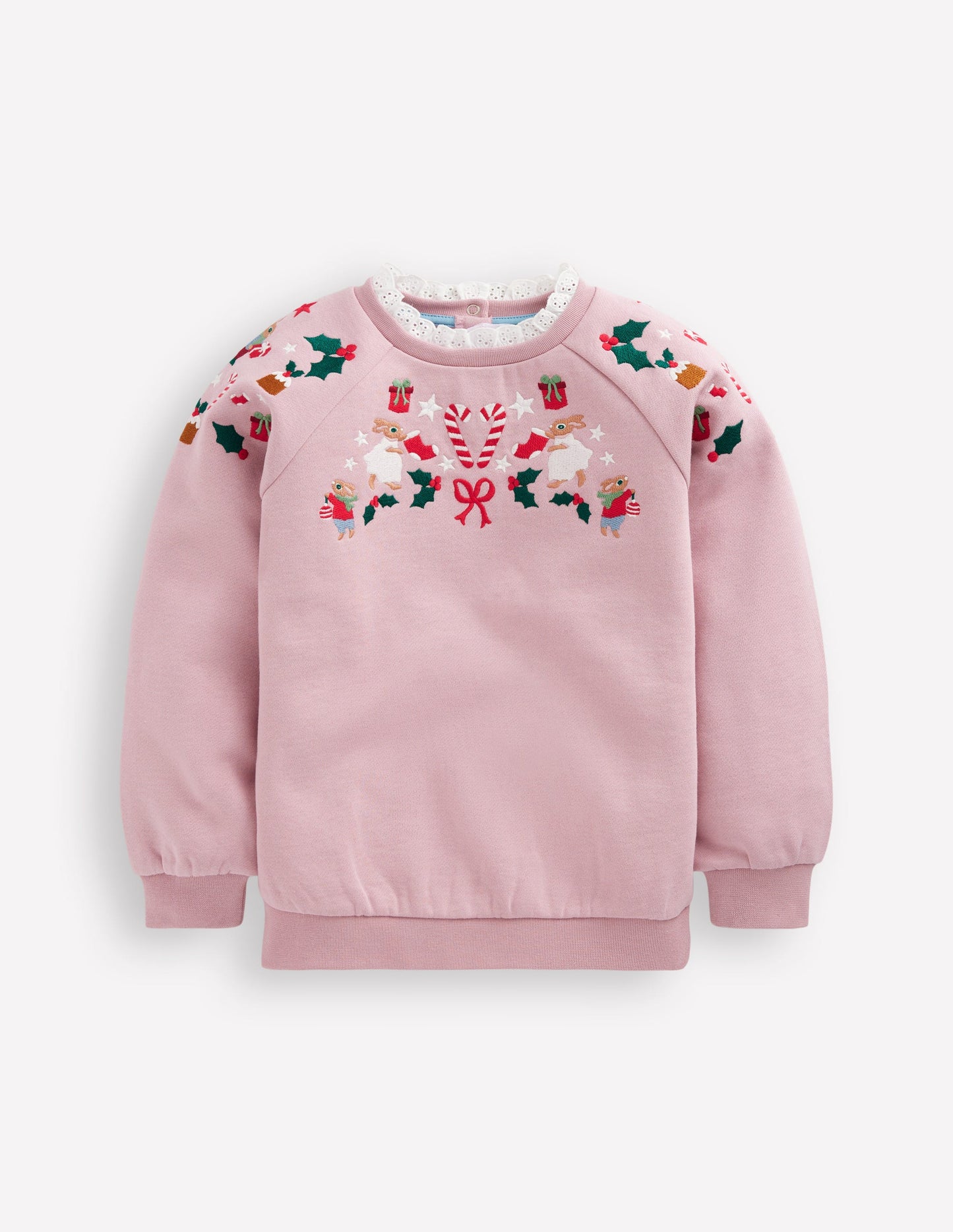 Embroidered Sweat-Vintage Pink