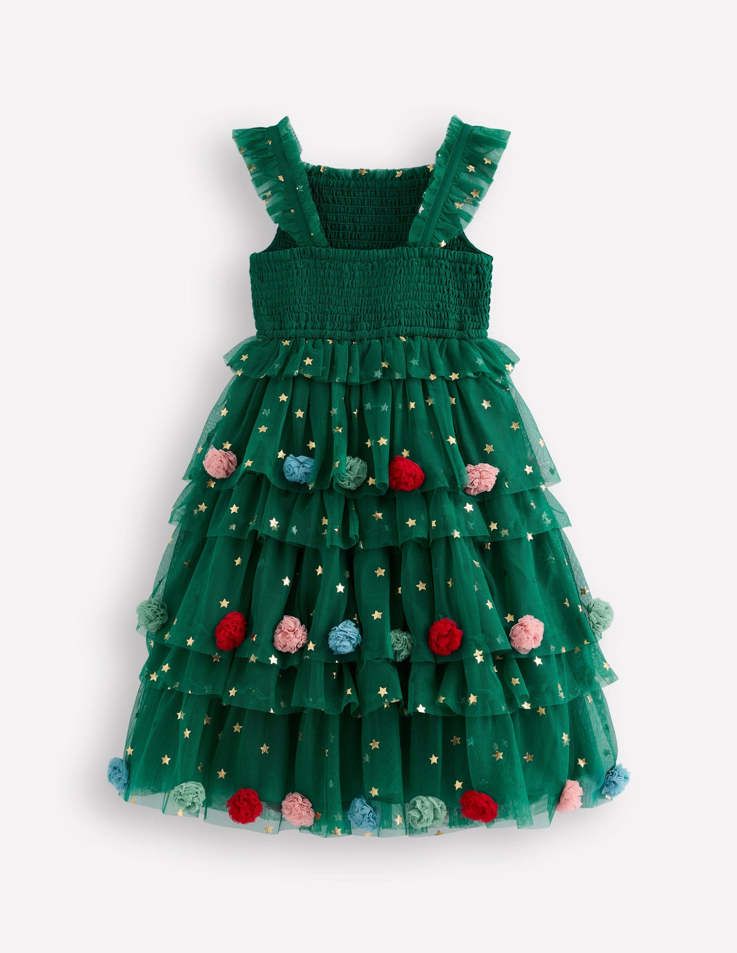 Maude Ruffle Tulle Dress -Jewel Green Christmas Tree