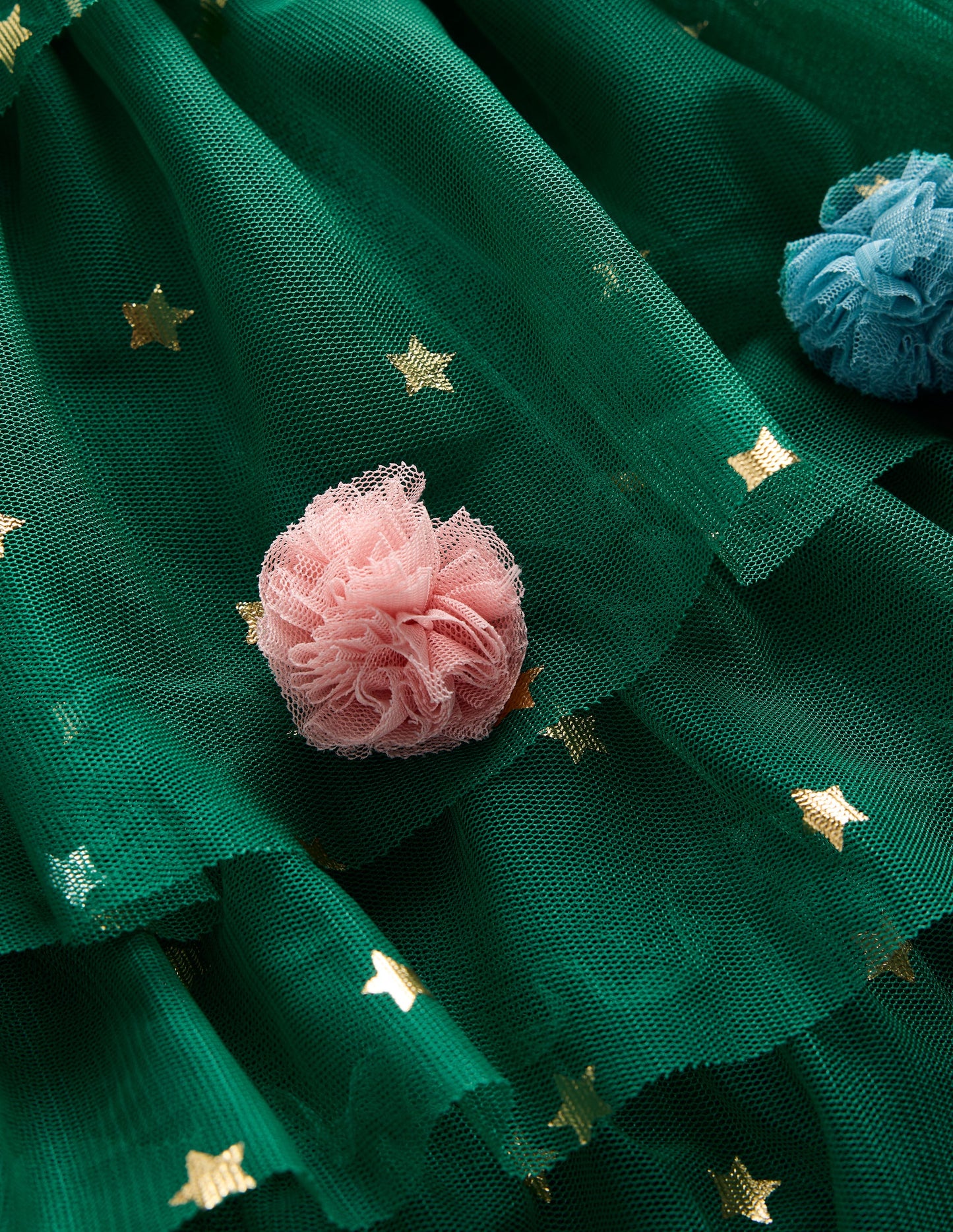 Maude Ruffle Tulle Dress -Jewel Green Christmas Tree