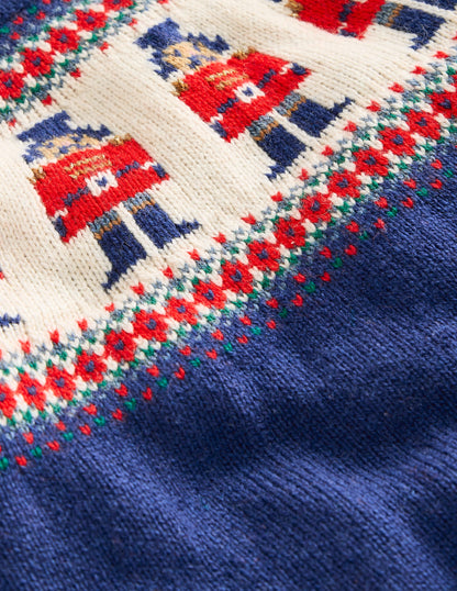 Fair Isle Jumper-Sapphire Blue Nutcracker