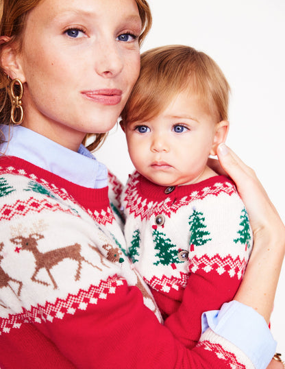 Fair Isle Jumper-Poppy Red Trees