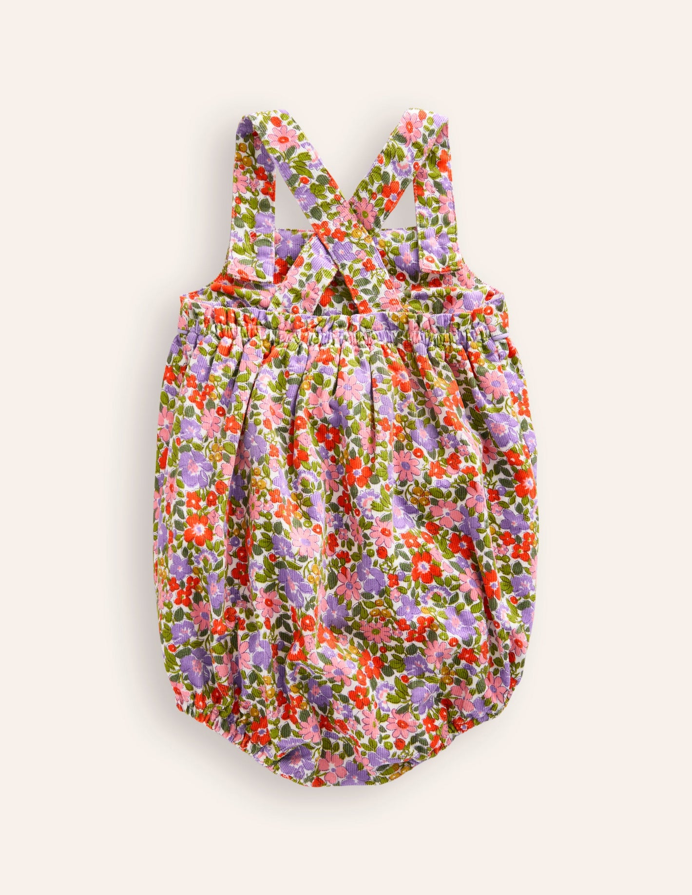 Floral Cord Romper-Multi Flowerbed