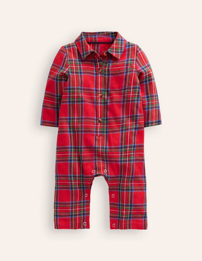 Checked Flannel All-in-One-Red and Blue Check