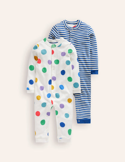 Boys Twin Pack Rompers-Painted Spot