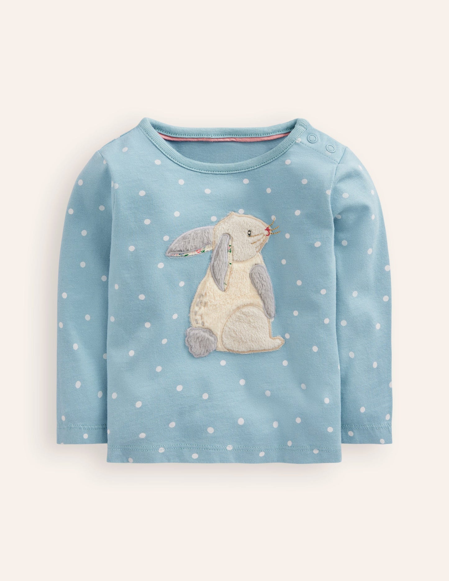 Animal Applique T-shirt-Soft Blue Bunny