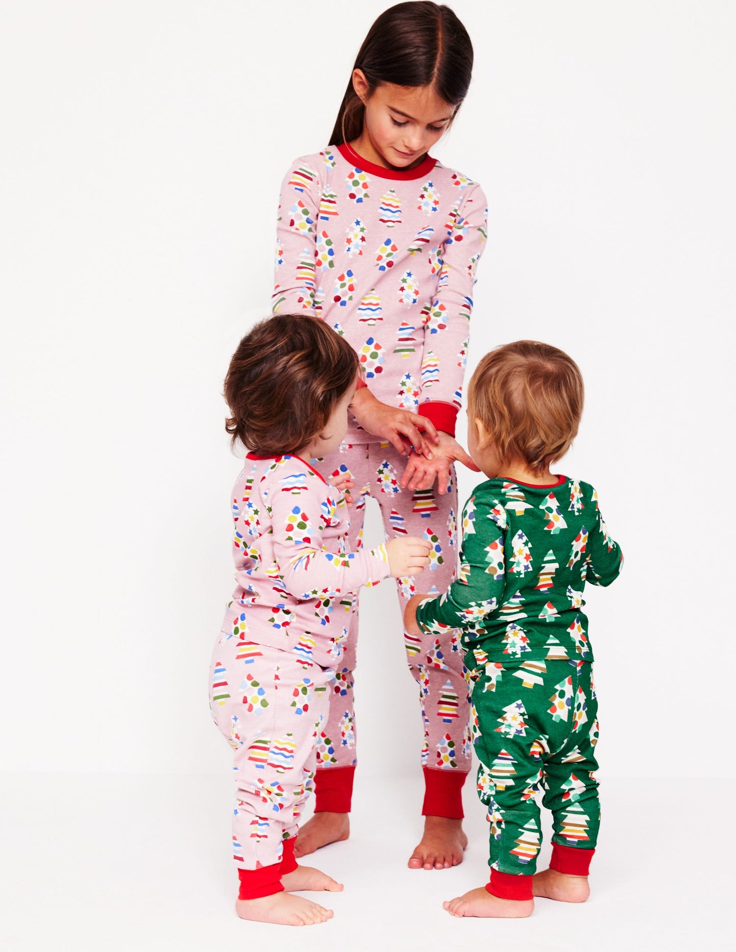 Snug Single Long John Pyjamas-Jewel Green Trees