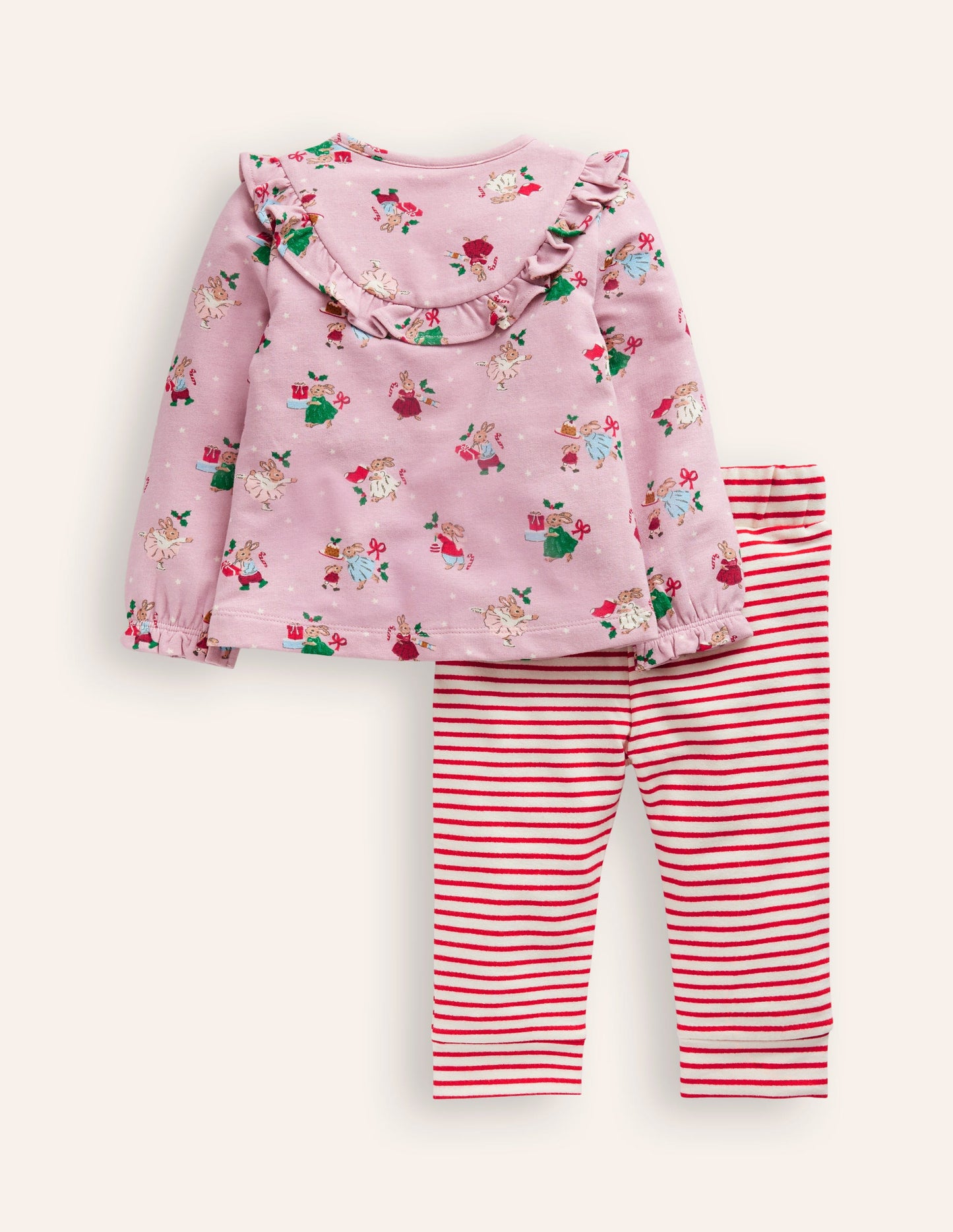 Jersey Top and Leggings-Soft Pink Bunnies