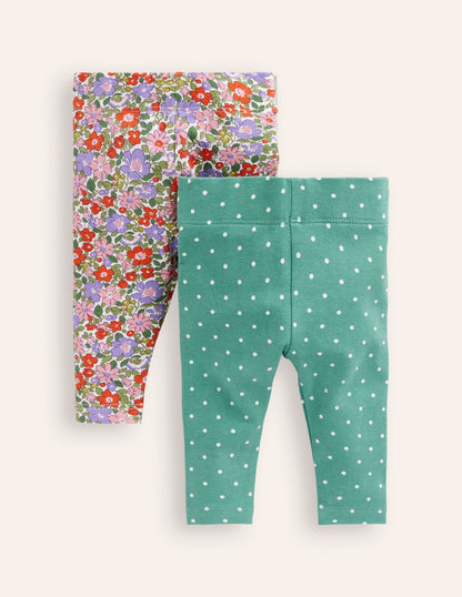 Twin Pack Leggings-Multi Small Flowerbed