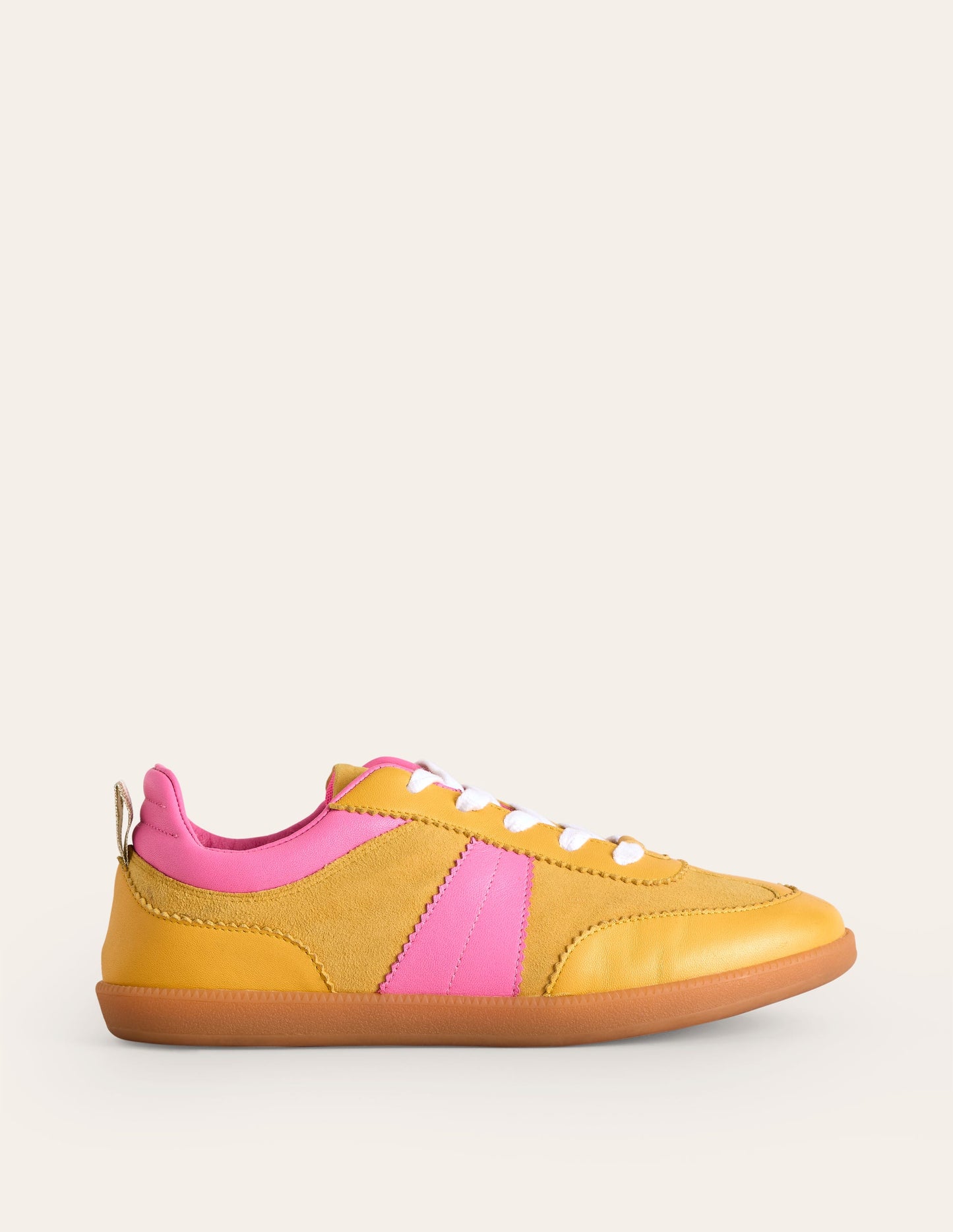 Erin Retro Tennis Trainers-Yellow/Pink