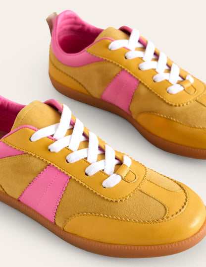 Erin Retro Tennis Trainers-Yellow/Pink