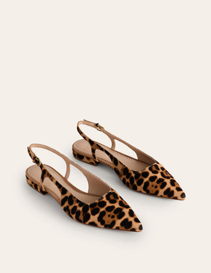 Cut Out Slingback Flat-Leopard