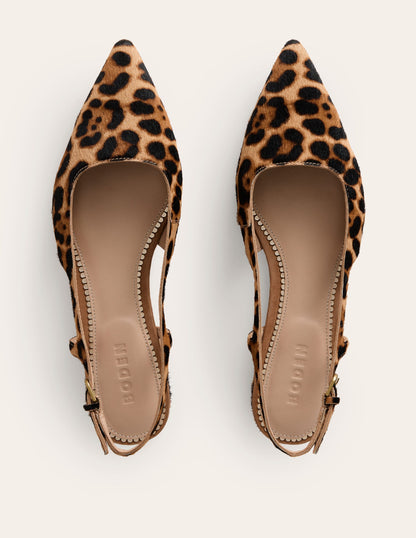 Cut Out Slingback Flat-Leopard