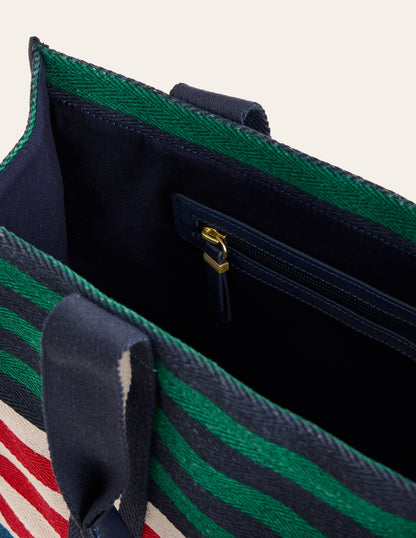 Canvas Tote Bag-Multi Stripe