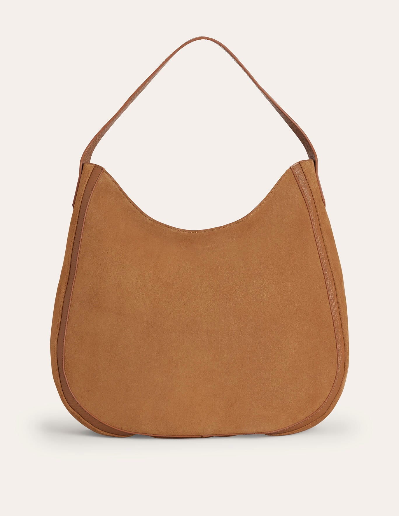 Suede Hobo Bag-Tan