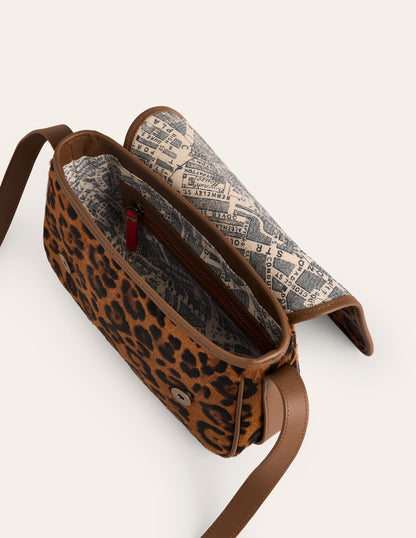 Iris Snaffle Leather Bag-Leopard