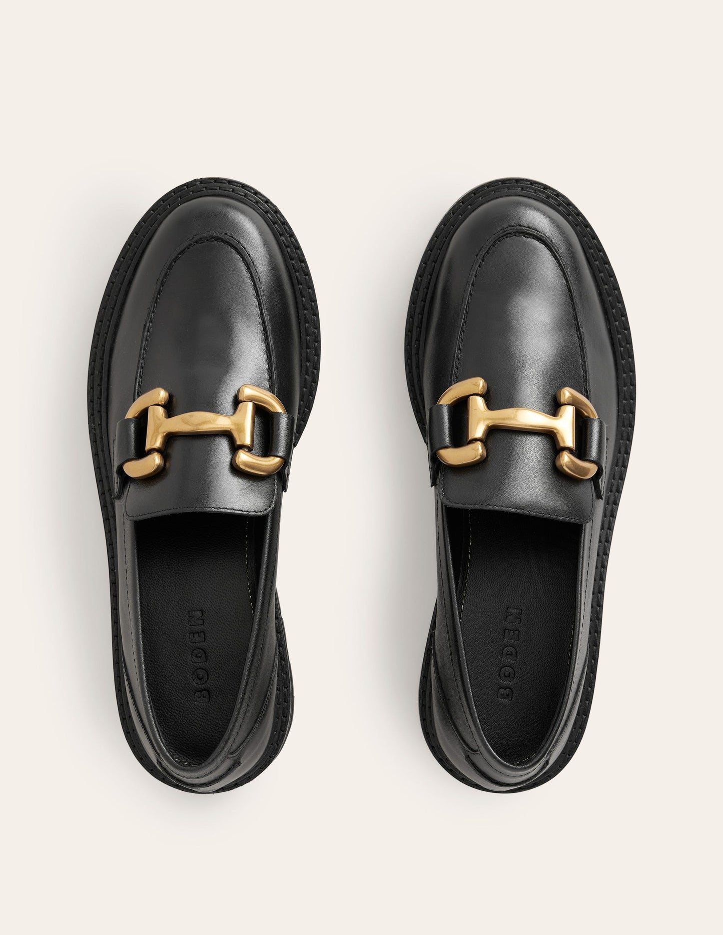 Iris Chunky Snaffle Loafers-Black