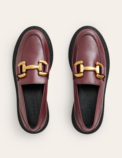 Iris Chunky Snaffle Loafers-Oxblood