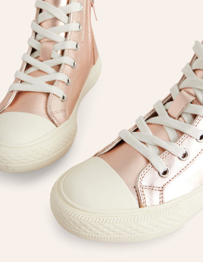 Metallic High Tops-Rose Gold Metallic