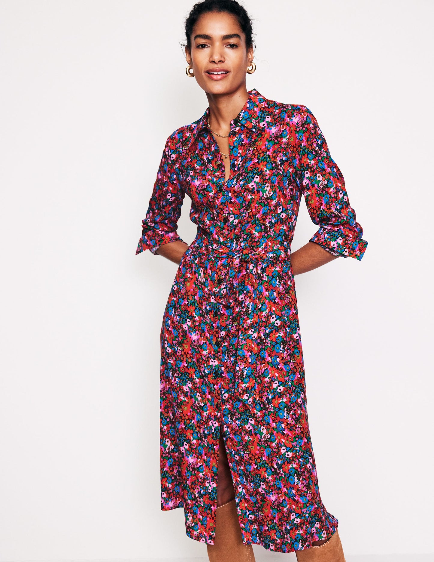 Kate Midi Shirt Dress-Bittersweet, Meadow Pop