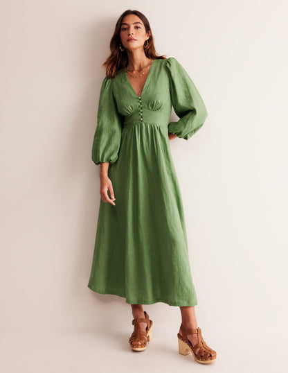 Lola Blouson Maxi Dress-English Ivy