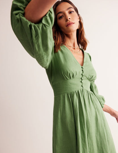 Lola Blouson Maxi Dress-English Ivy