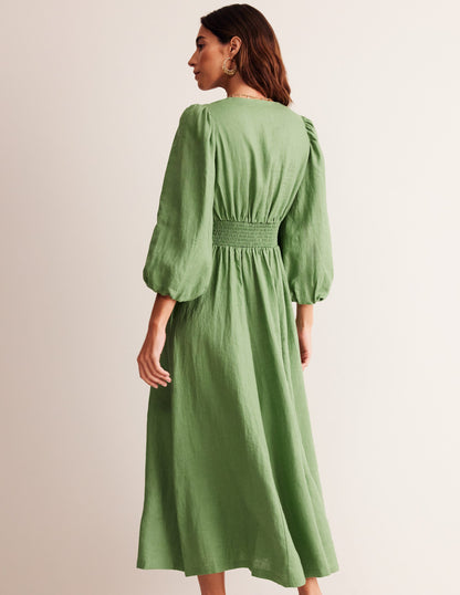 Lola Blouson Maxi Dress-English Ivy