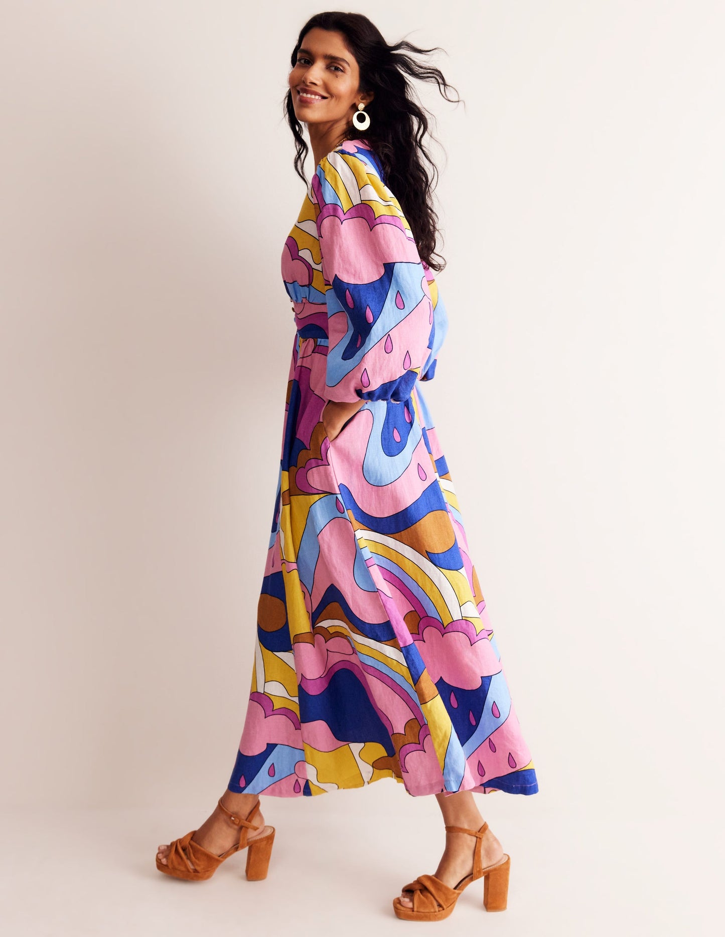 Lola Blouson Maxi Dress-Orchid Smoke, Sunshine