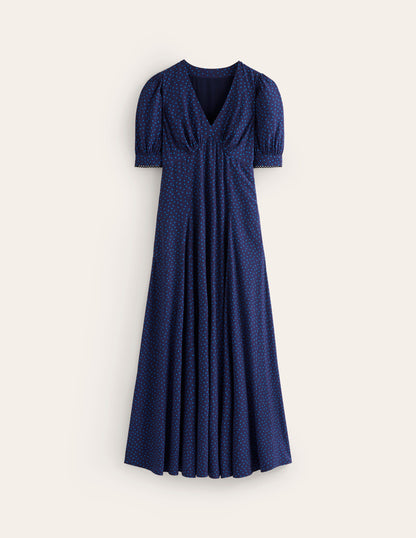 Rosie Godet Tea Dress-Directoire Blue, Abstract Dot