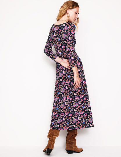 Amelie Long Sleeve Midi Dress-Multi,  Cascade Bloom