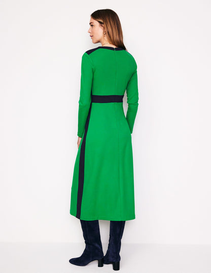 Catherine Ponte Midi Dress-Rich Emerald