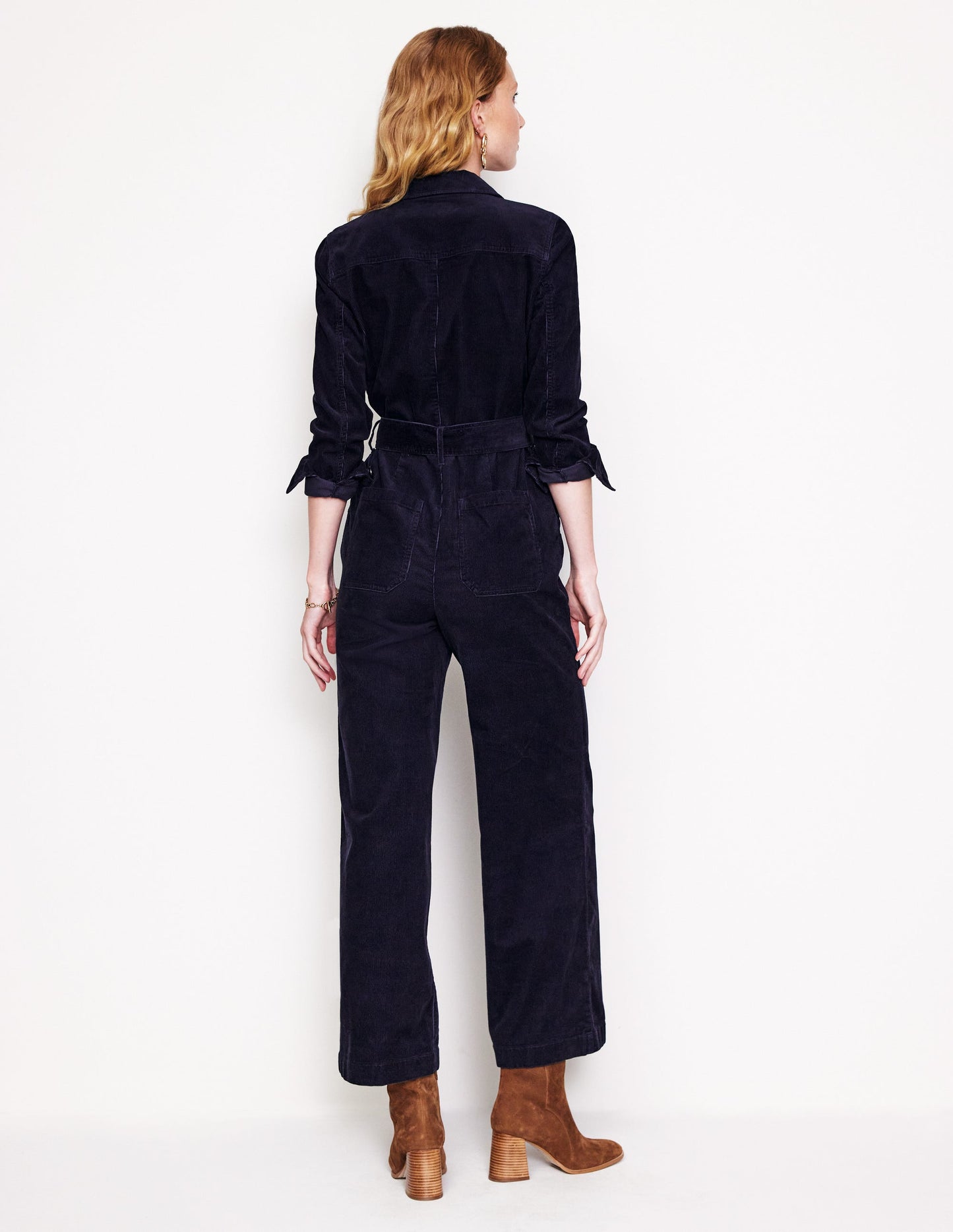 Cord Utility Jumpsuit-Navy