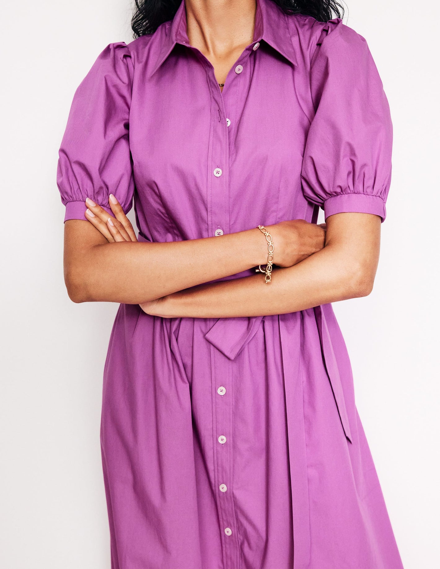 Alexa Maxi Shirt Dress-Foxglove