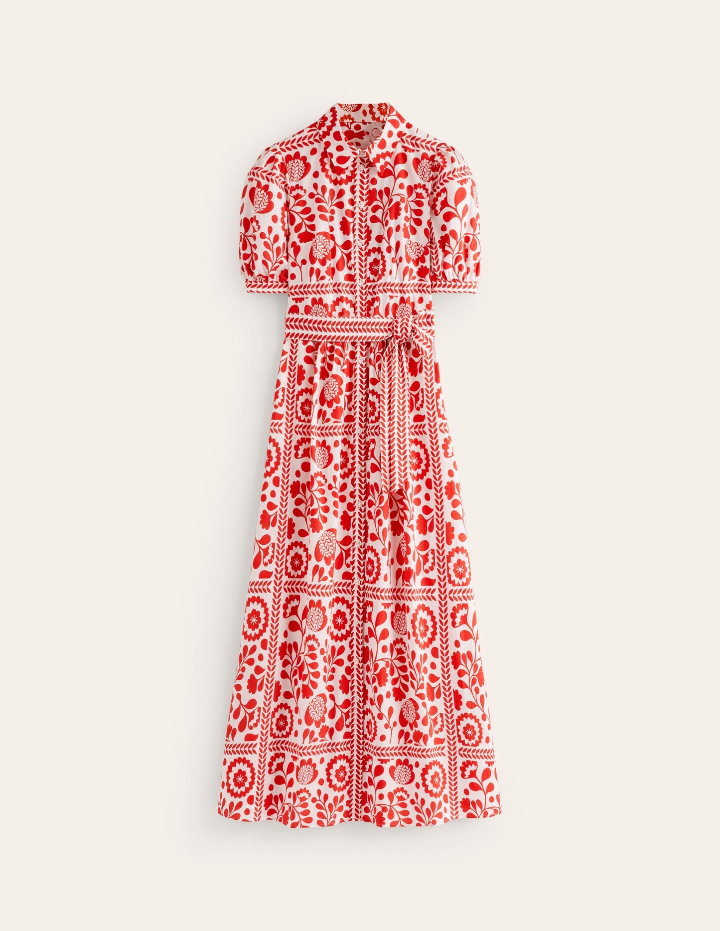 Alexa Maxi Shirt Dress-Rouge, Vine Tile