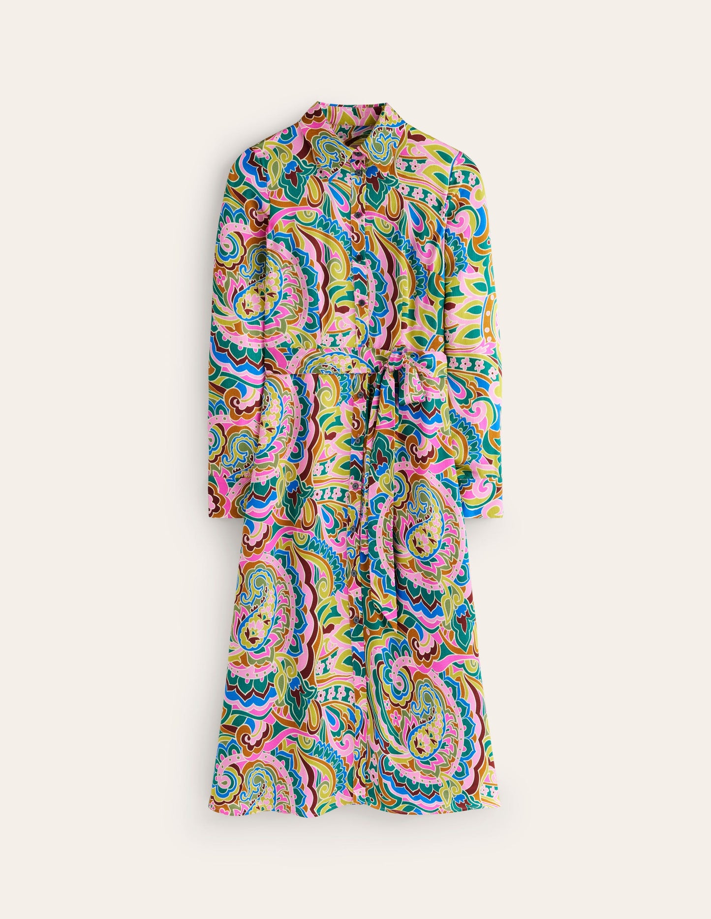 Kate Satin Shirt Dress-Multi, Paisley Pome