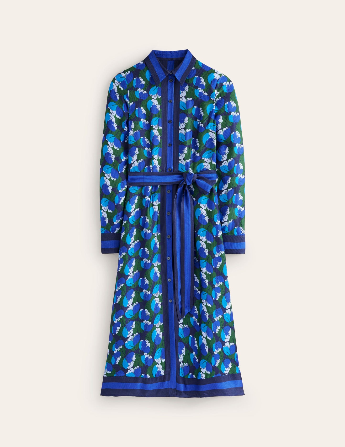 Kate Satin Shirt Dress -French Navy, Tulip Valley