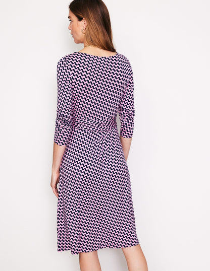 Amelie Long Sleeve Dress-Sherbert, Terrace Swirl