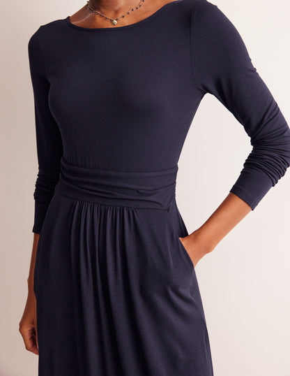 Amelie Long Sleeve Dress-Navy