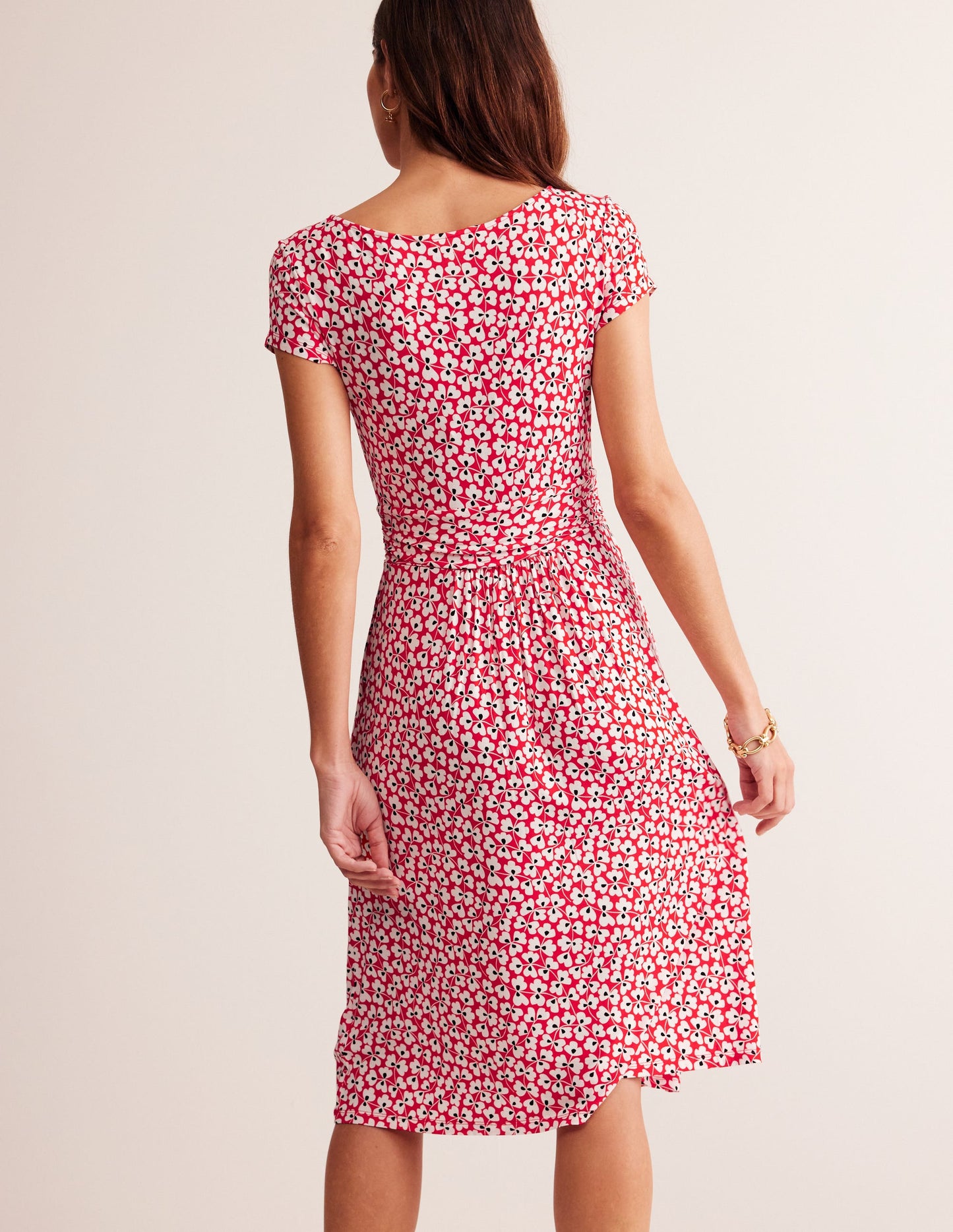 Amelie Jersey Dress-Rouge, Clover Whirl