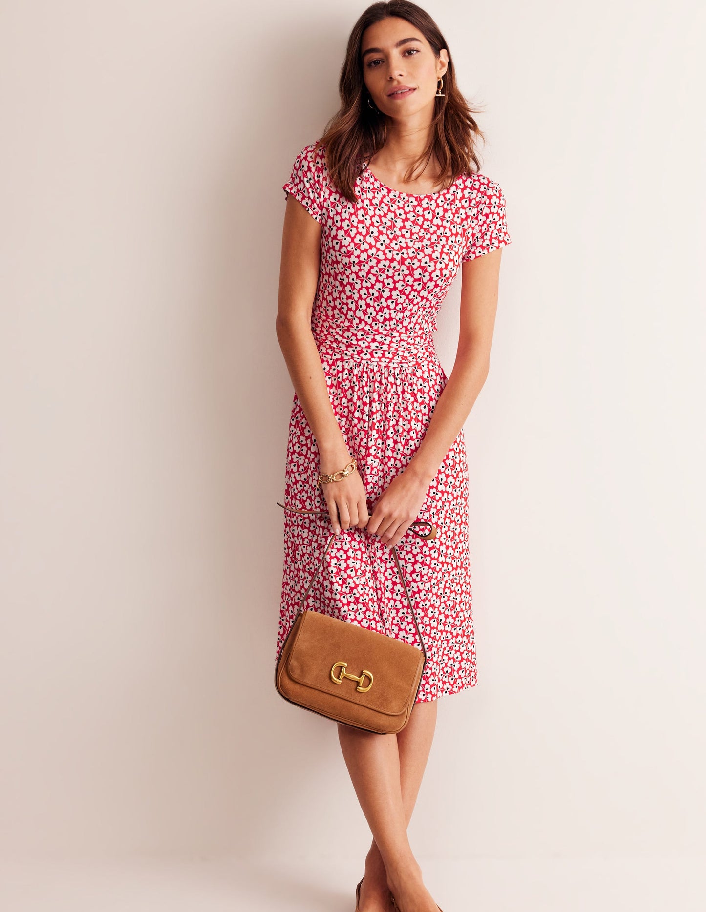 Amelie Jersey Dress-Rouge, Clover Whirl