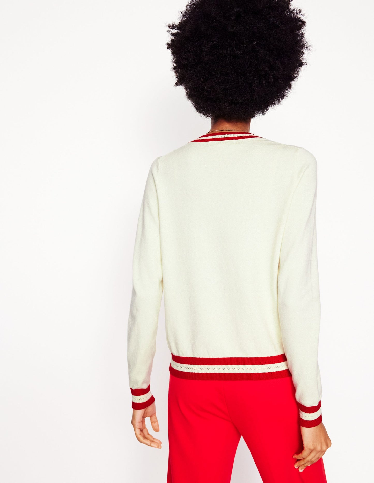 Catriona Cotton Crew Jumper-Warm Ivory