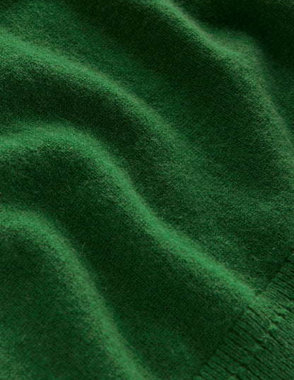 Eva Cashmere Crew Neck Jumper-Pine Green