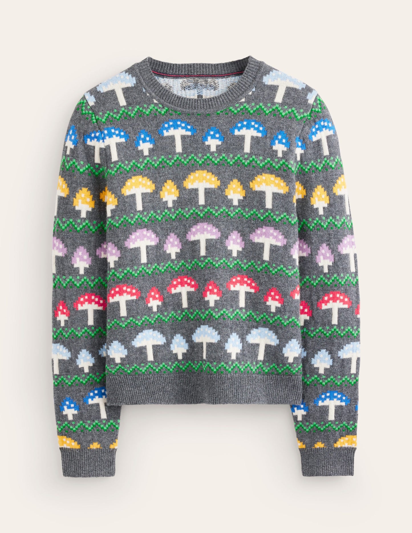 Edie Fair Isle Jumper-Grey Mushroom