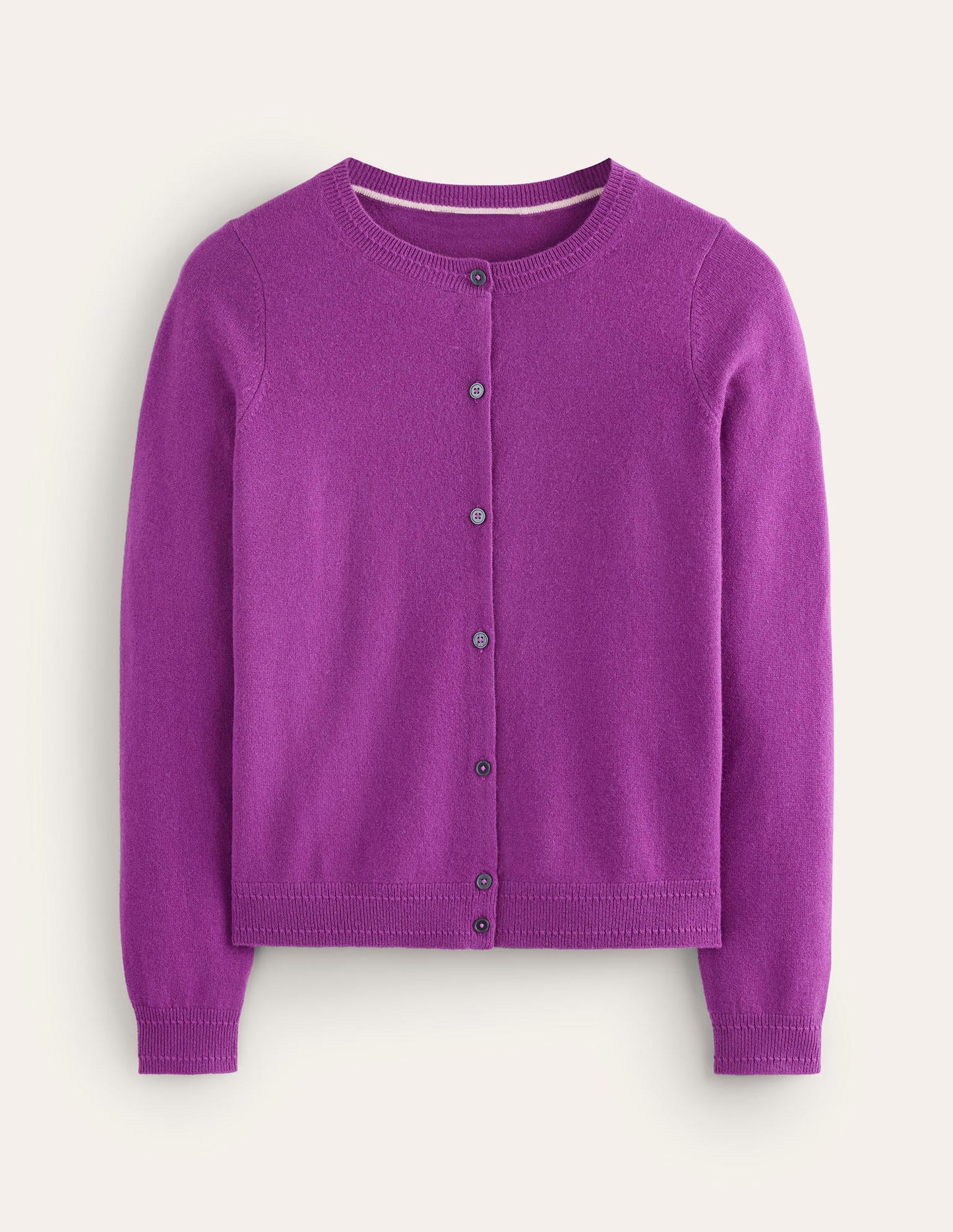 Eva Cashmere Crew Cardigan-Regal Purple