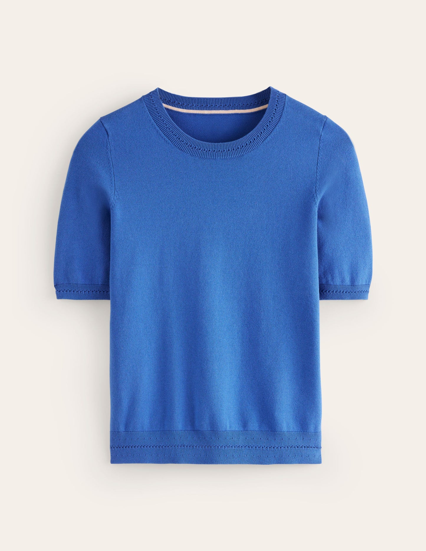 Catriona Cotton Crew T-Shirt-Blue Jay