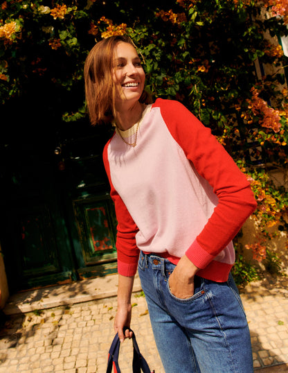 Meg Saddle Sleeve Jumper-Soft Lavender, Colourblock