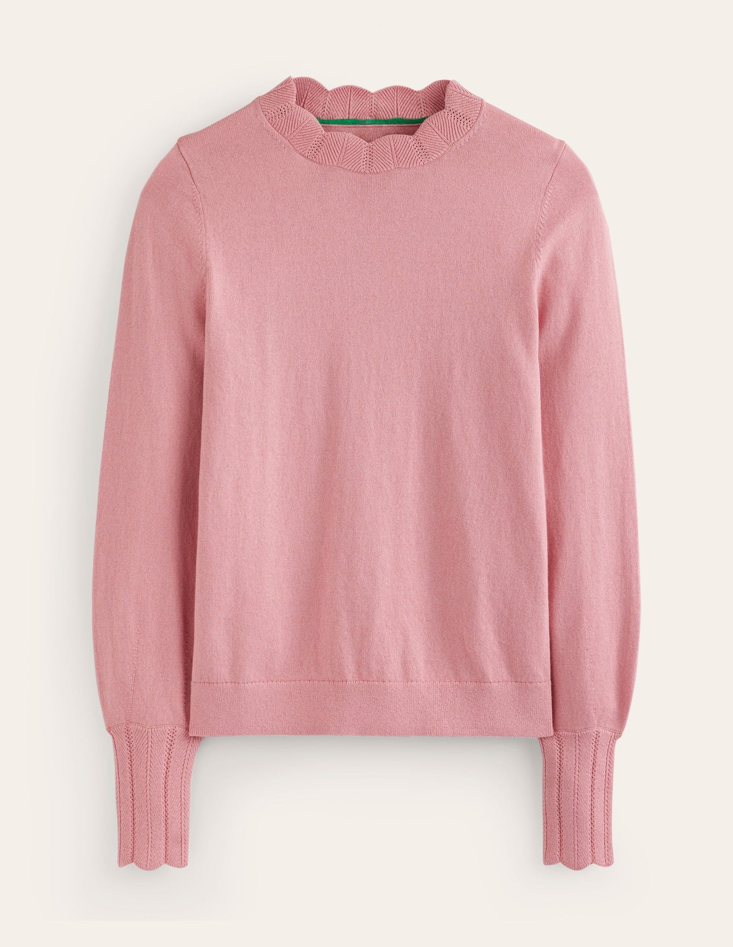 Imi Scallop Trim Jumper-Quartz Pink